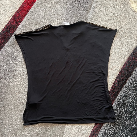 Carmen Marc Valvo Black Studded Blouse - Picture 3 of 3